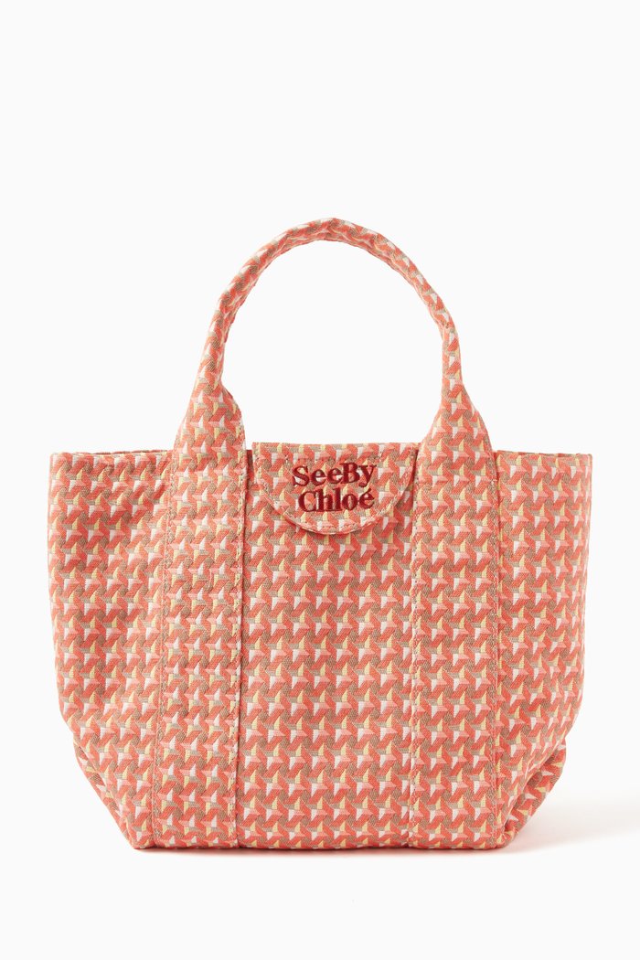 

Small Laetizia Tote Bag in Bistrot Jacquard, Orange