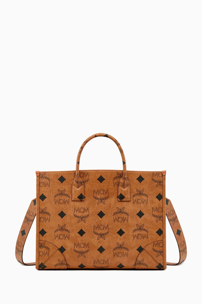 

Large München Maxi Tote in Visetos Monogram Canvas, Brown