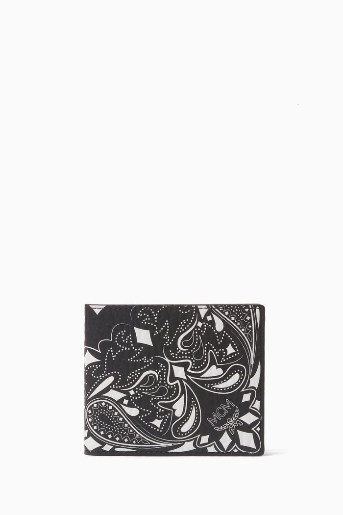 

Small Aren Wallet in Bandana Canvas, Black