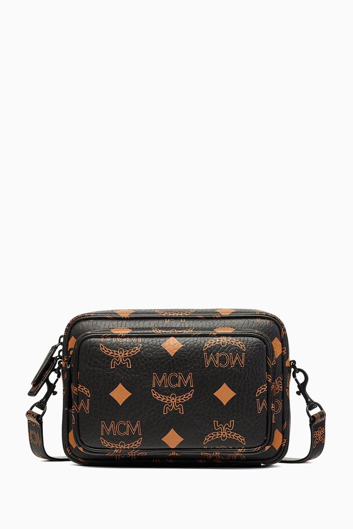 

Large Aren Crossbody Bag in Visetos Monogram Canvas, Black