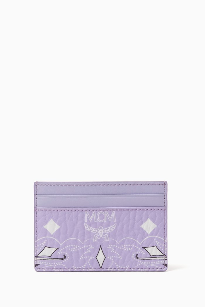 

Mini Aren Card Holder in Bandana Canvas, Purple