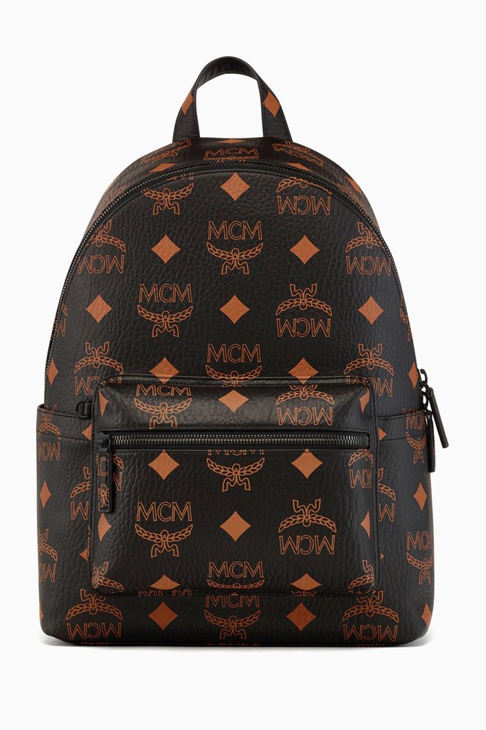 

Medium Maxi Stark Backpack in Visetos, Black