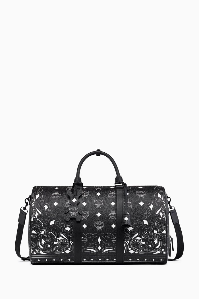 

Large Ottomar Weekender Bag in Visetos Bandana Canvas, Black