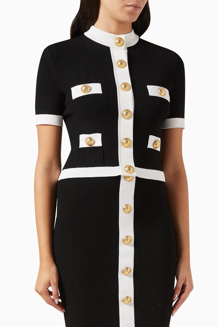 

Buttoned Cardigan in Viscose-knit, Black