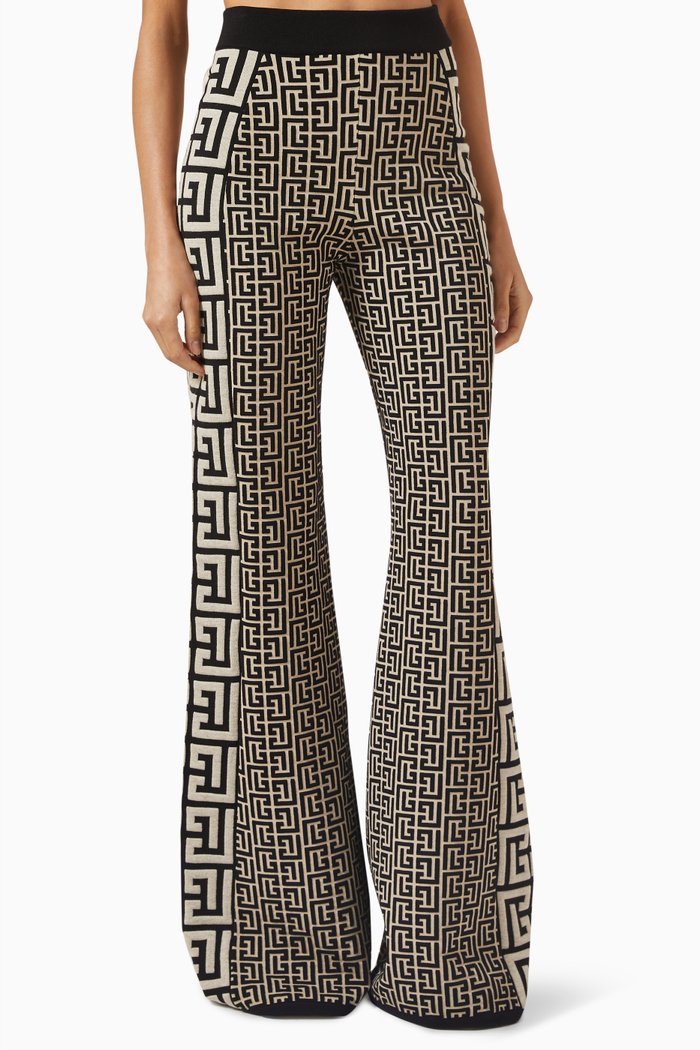 

Monogram Flared Pants in Wool-knit, Multicolour