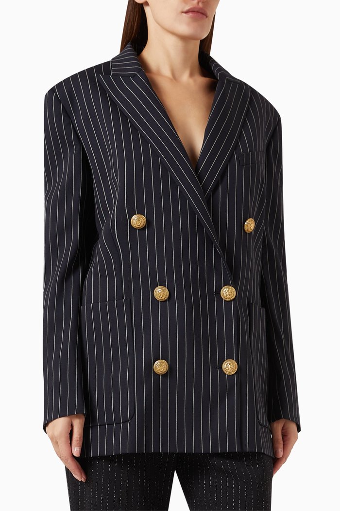 

Striped Oversized Blazer in Stretch-wool, Multicolour