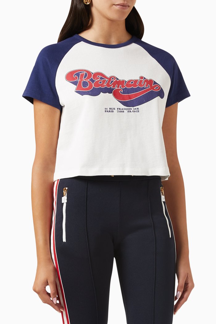 

70s Crop T-shirt in Jersey, Multicolour