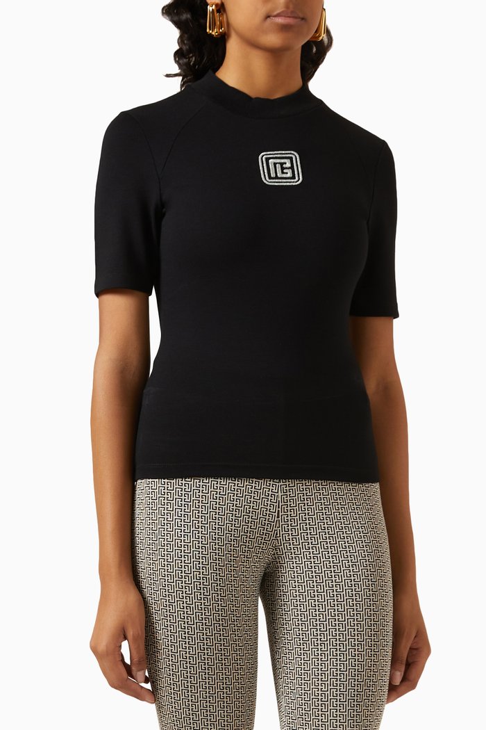 

Logo-embroidered T-shirt in Stretch-jersey, Multicolour
