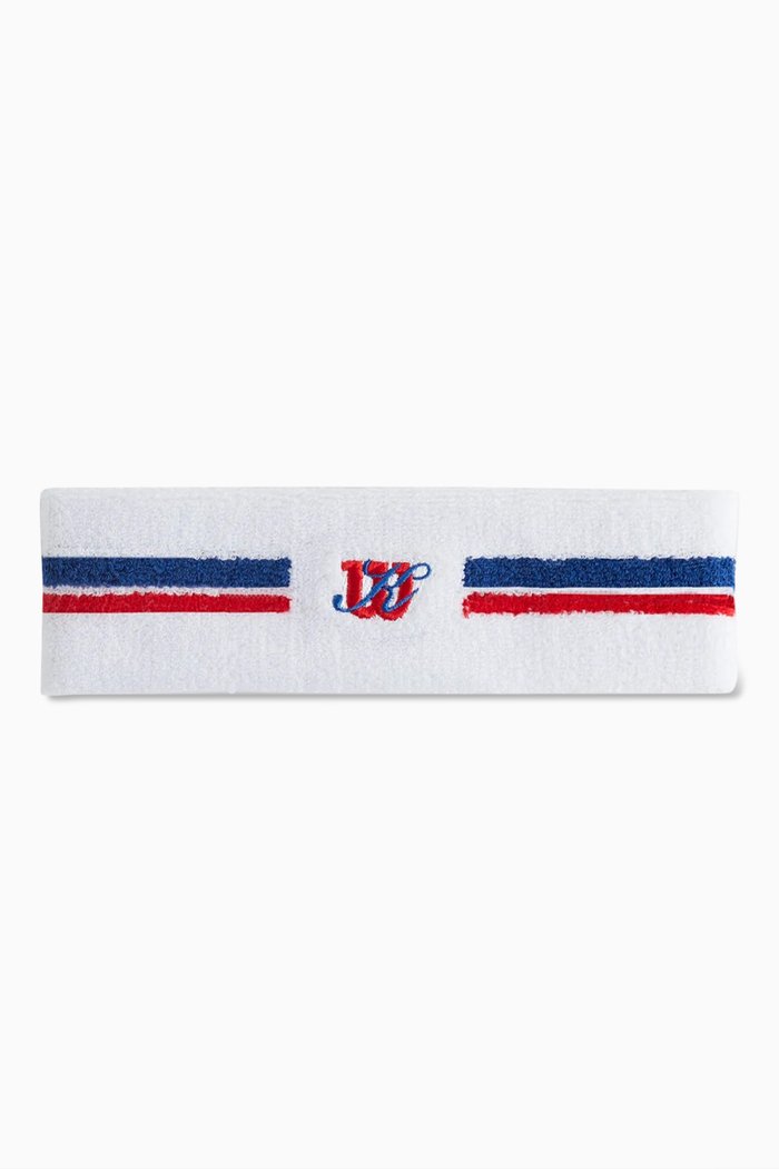 

x Wilson Crest Sweatband in Cotton, White