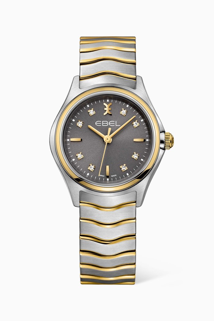 Wave Stainless Steel Watch, 30mm, Silver