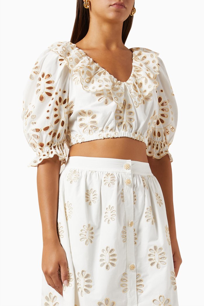 

Bonnie Crop Top in Cotton, White