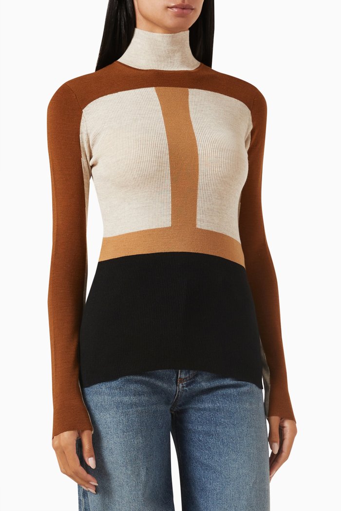 

Colour-block Sweater in Wool, Multicolour