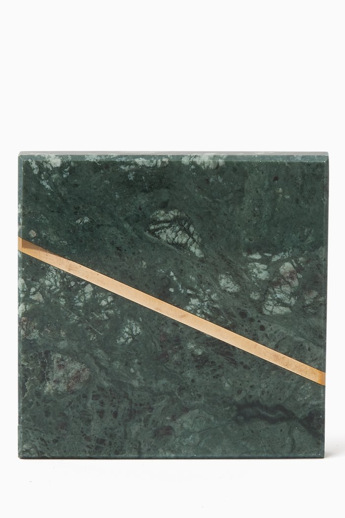 

Square Marble Coaster, Green