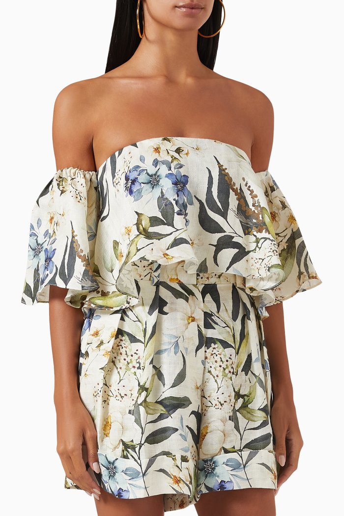 

Gardenia Ruffle Tube Top in Silk-organza, White