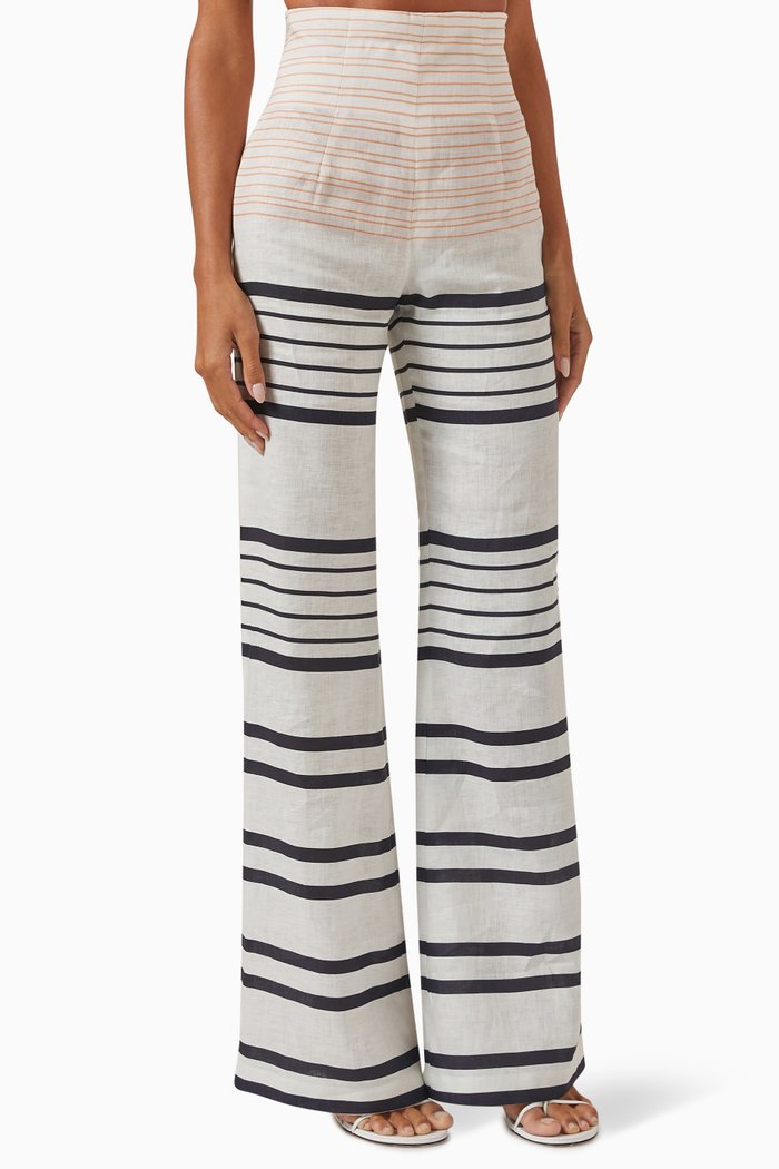 

Aida Striped Pants in Linen, Multicolour