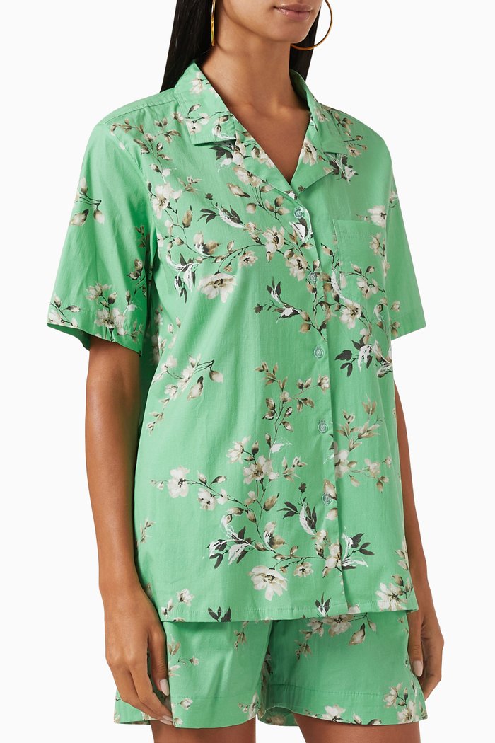 

Josephine Printed Shirt in Cotton, Green