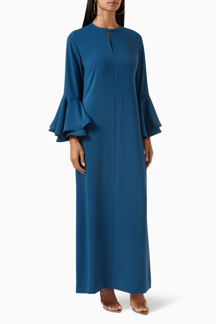 Delfin Kaftan in Crepe, Blue