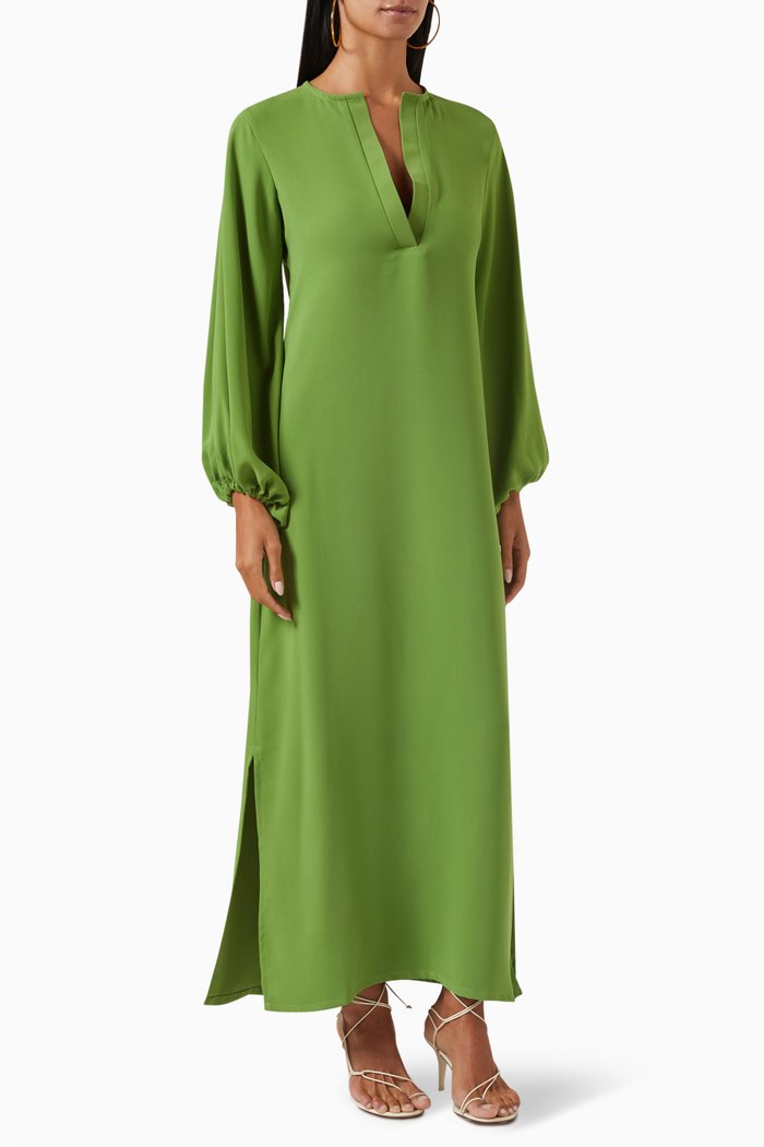 

Delphin Kaftan in Crepe, Green