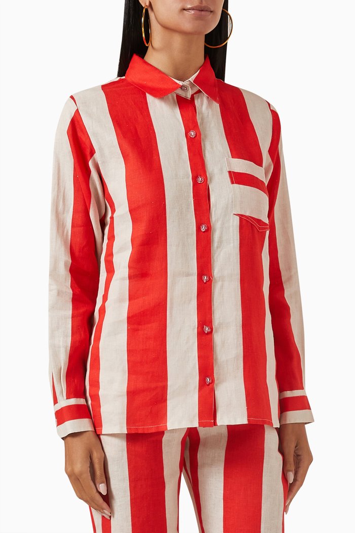 

Striped Shirt in Linen, Multicolour