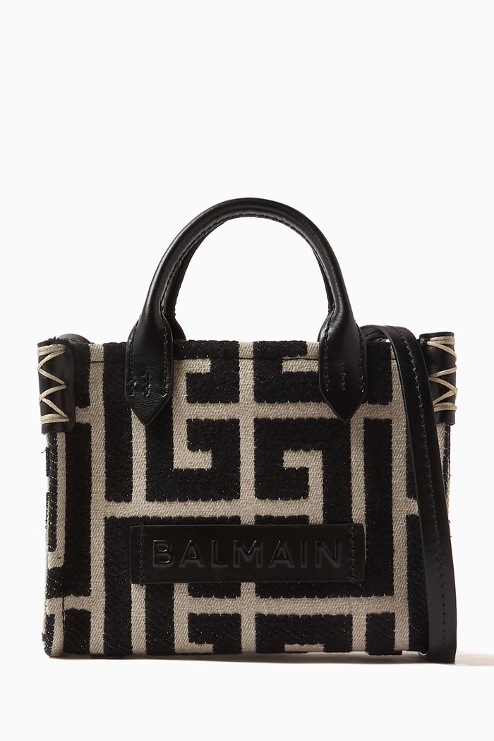 

Mini B-army Tote Bag in Monogram Jacquard, Black