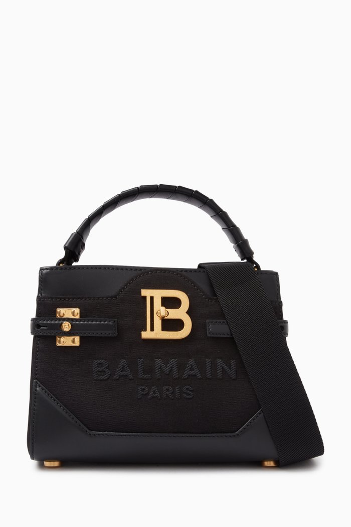 

B-Buzz 22 Top-handle Bag in Canvas & Leather, Black