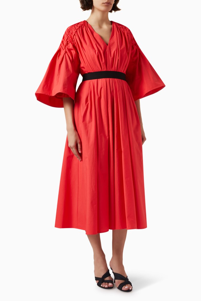 

Electra Midi Dress in Cotton, Red