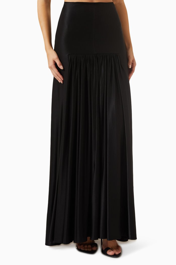 

Maxi Skirt in Viscose-jersey, Black