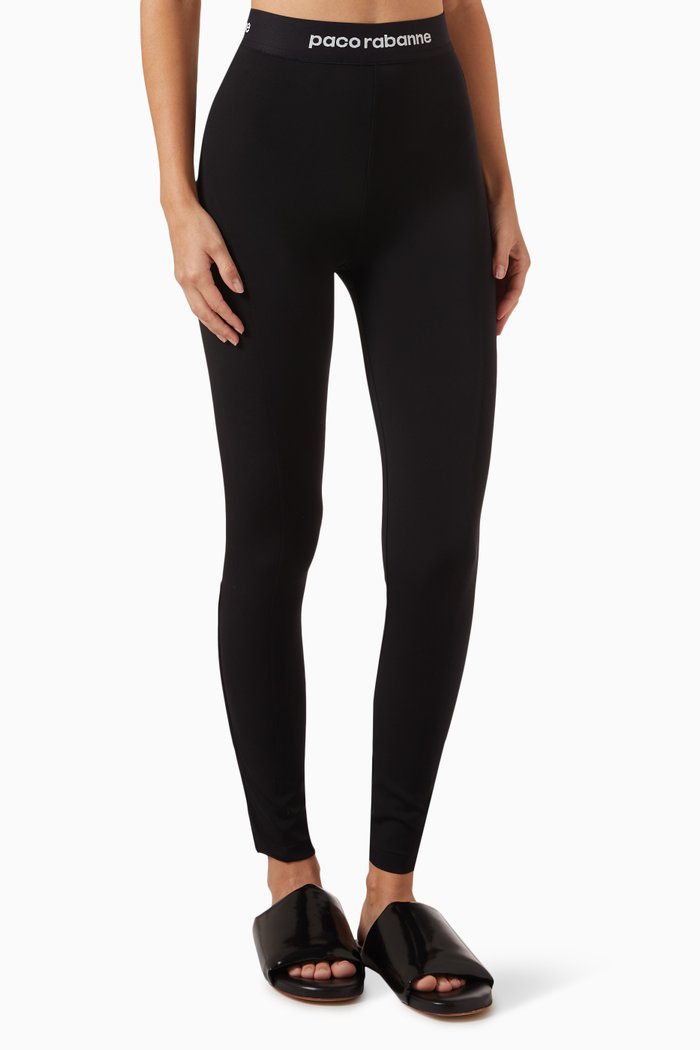 

Logo-band High-waisted Leggings, Black