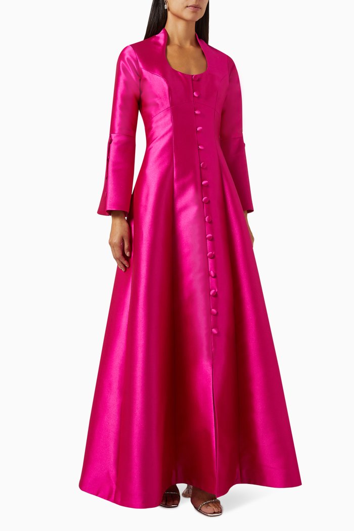 

Button A-line Dress, Pink