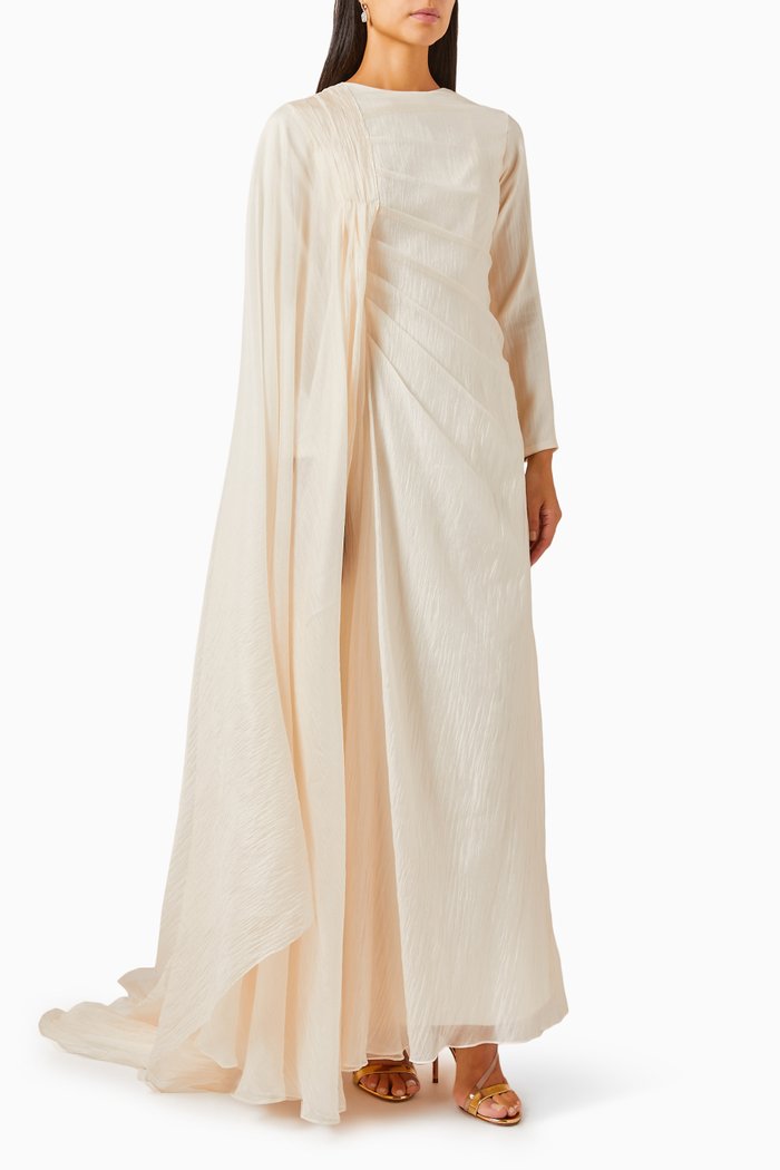 

Draped Cape Dress, Neutral