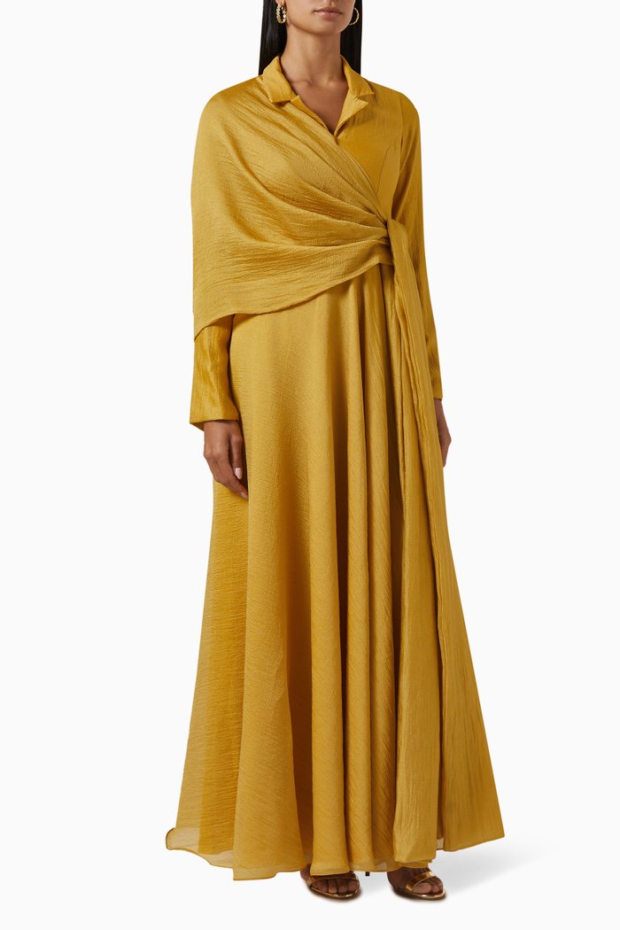 

Draped Sash Dress, Yellow