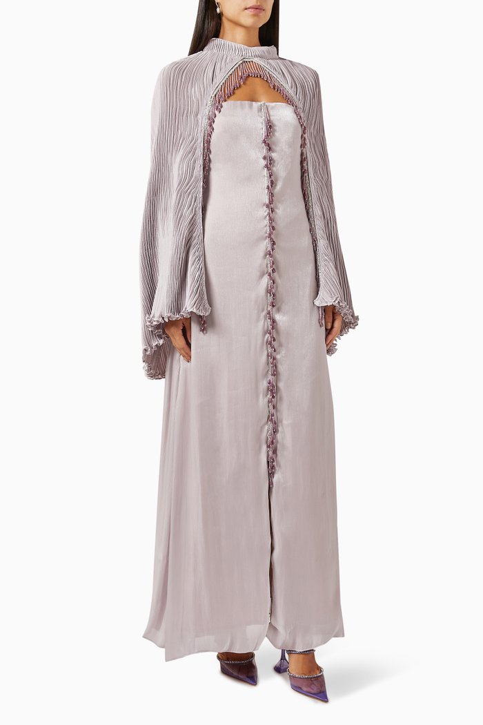 

Embellished Cape & Dress Set, Purple