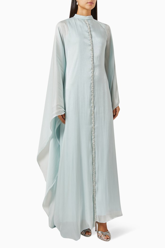 

Embellished Cape-style Dress, Green