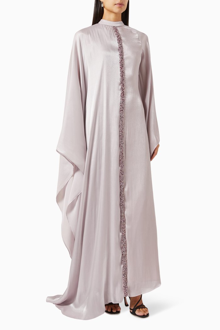

Embellished Cape-style Dress, Purple