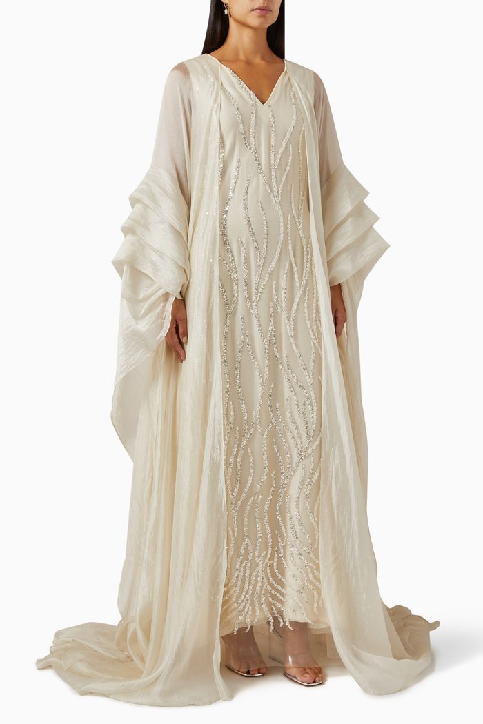 

Sequin-embellished Dress, Neutral