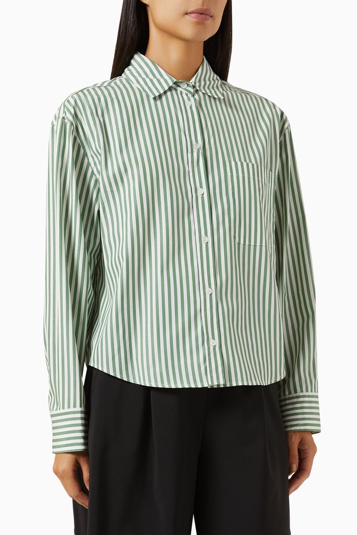 

Perak Stripe Shirt in Cotton, Green