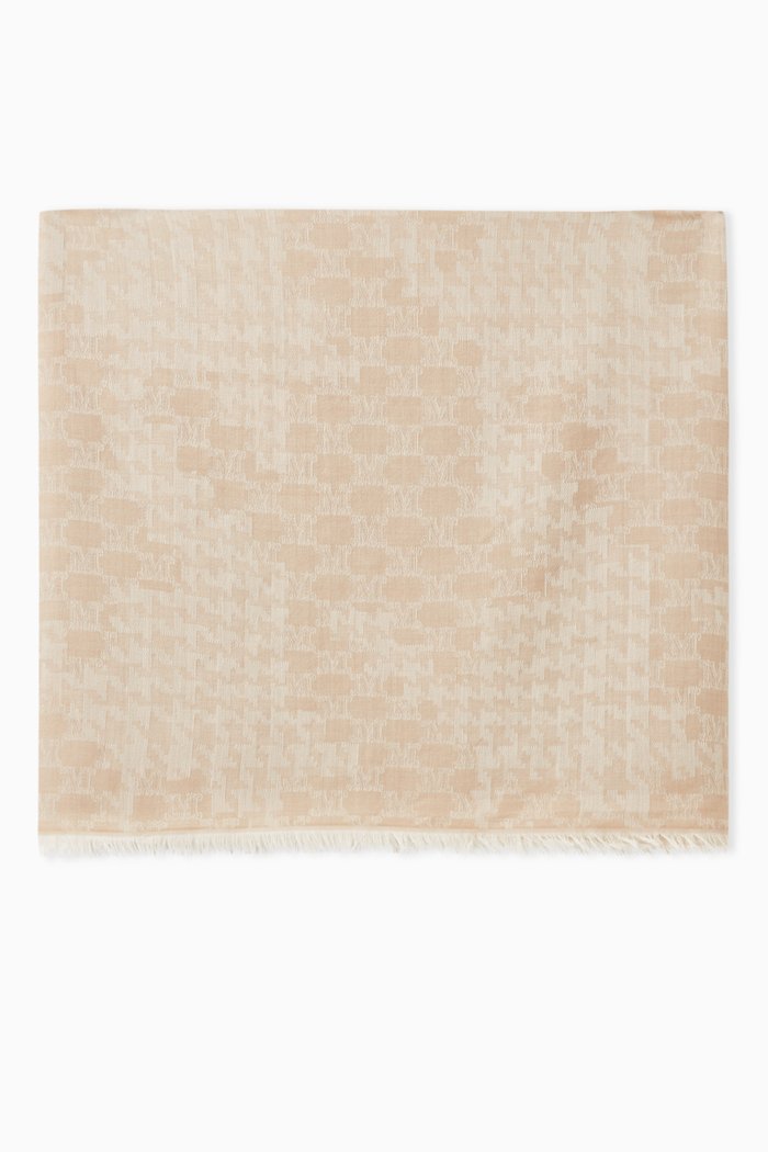 

Drina Stole in Wool-blend Jacquard, Neutral