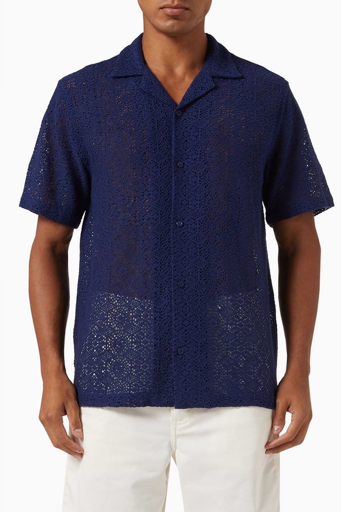 

Canty Short Sleeved Shirt in Mesh, Blue