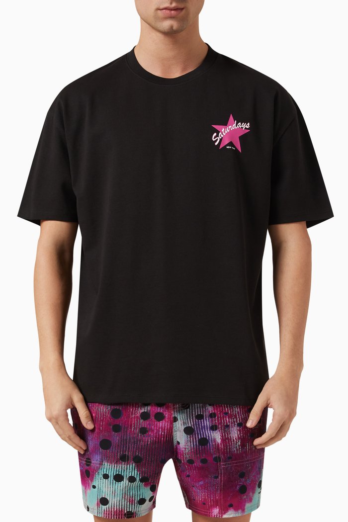 

Saturday Star T-shirt in Cotton, Black