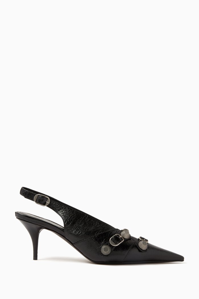 

Cagole 70 Slingback Pumps in Leather, Black