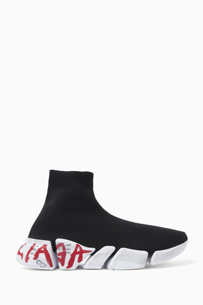 

Speed 2.0 Graffiti Sneakers in Recycled Knit, Black