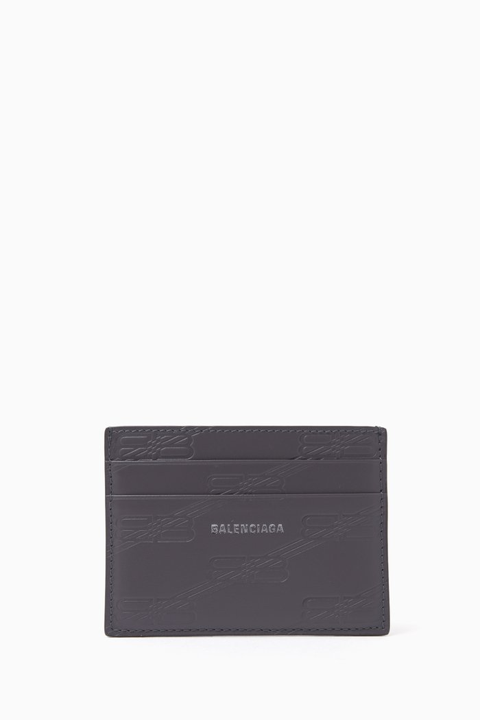 

Monogram Card Case in Leather, Grey