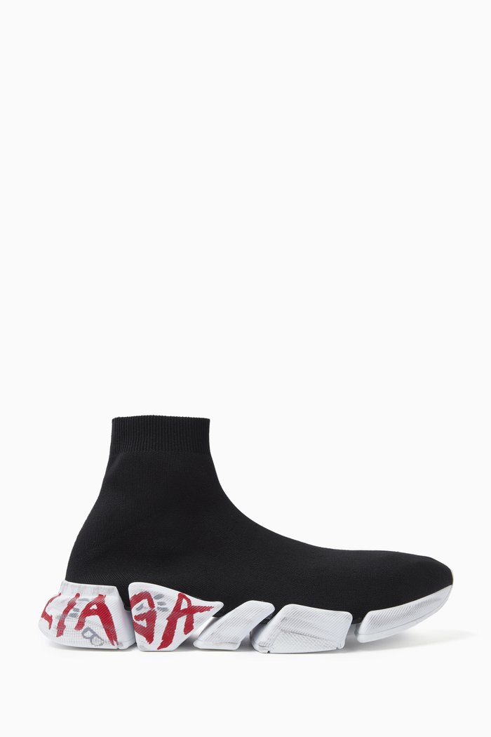 

Speed 2.0 Graffiti Sneakers in Recycled Knit, Black