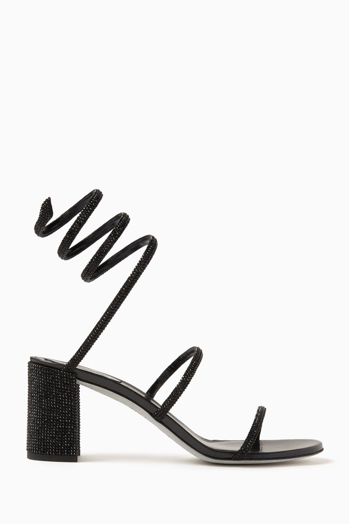 

Cleo 80 Sandals in Satin, Black
