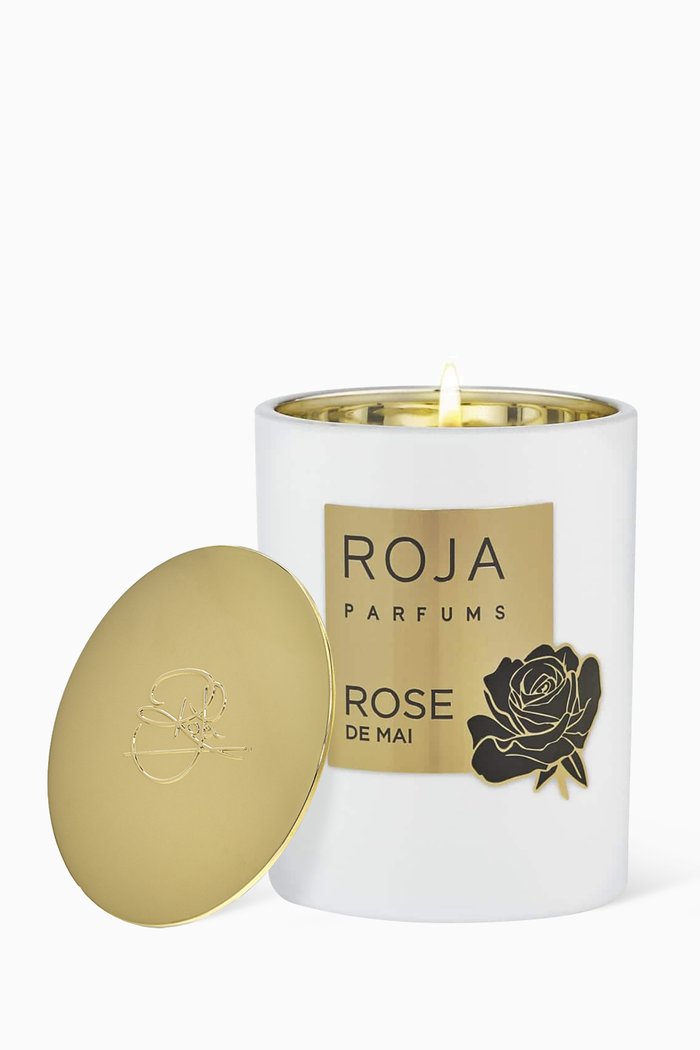 

Roja Rose De Mai Candle 300g, Colourless