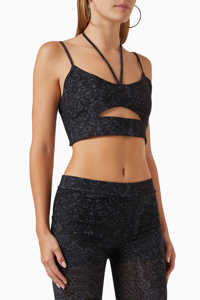 

002 Crop Top in Mesh, Black