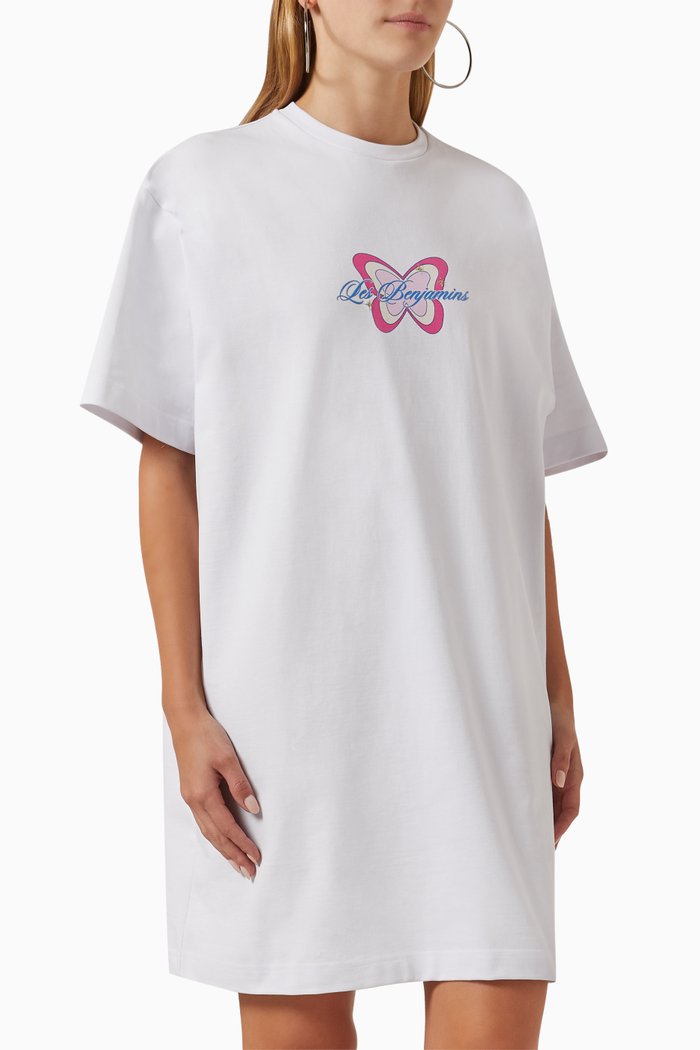 

008 Logo T-shirt Dress in Cotton-jersey, White