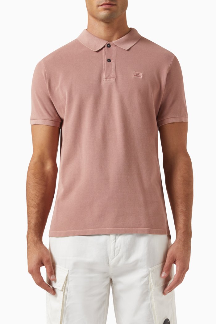 

Logo Polo Shirt in Cotton-piqué, Pink