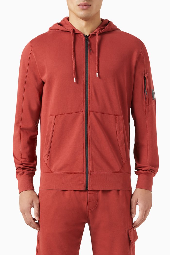 

Zip-up Hoodie in Fleece, Red
