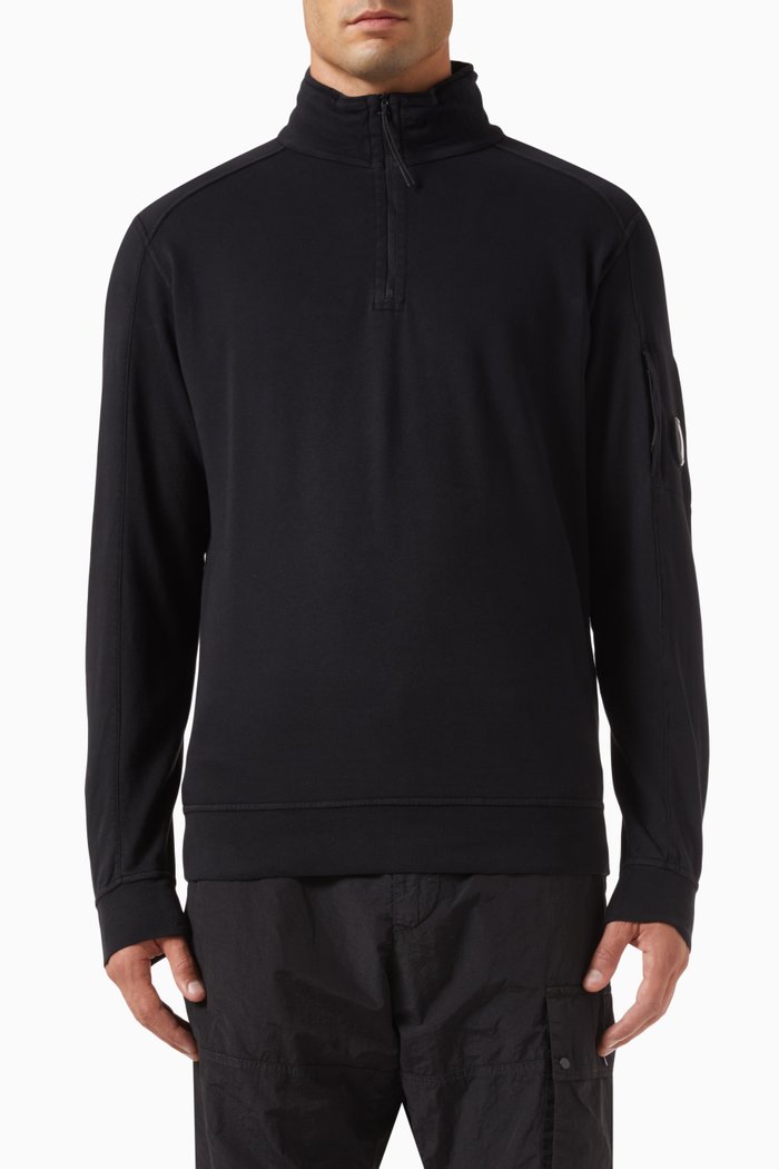 

Half-zip Sweatshirt in Fleece, Black